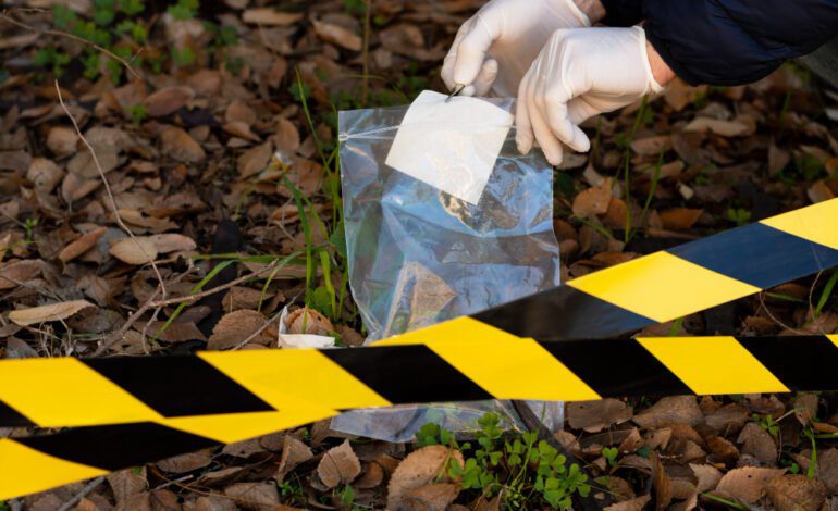 an investigator/criminologist-collecting-evidence-from-a-crime scene